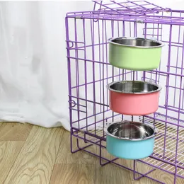 Other Dog Supplies Pets Bowl Feeder Cat Bowl Pet Stainless Steel Dogs Bowls Cage Hanging Fixed Basin Wholesale