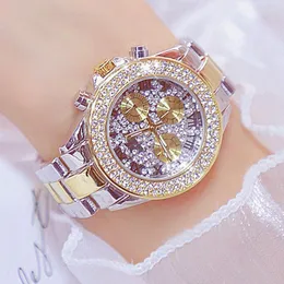 Wristwatches 2022 Luxury Waterproof Relogio Feminino Geneva Fashion Stainless Steel Ladies Full Diamond Watches Womens Clock