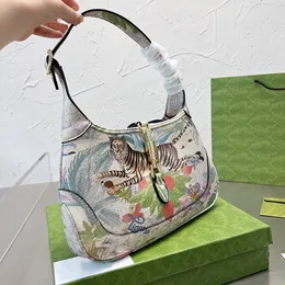 Flower And Bird Print Totes Bag Women Handbag Purses Axillary Bags Shoulder Crossbody Purse Tiger Pattern Genuine Leather Removable Strap Shopping Tote