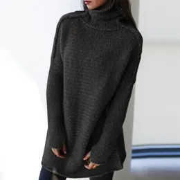 Fashion Turtleneck Oversized Sweaters Women Fall Winter Clothes Plus Size Loose Solid Pullovers Knitted Dress Jumpers 201204