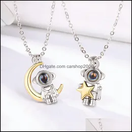 Party Favor Event Supplies Festive Home Garden Cute Spaceman Par Necklace 100 Languages ​​I Love You Proje Dhryu