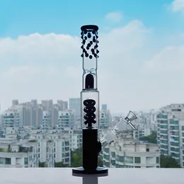 Helix Bobar Besikli Yeşil Renk Spiral Cam Bongs Su Boruları Mor Geri Recycler Dab teçhizatı 14mm eklem kasesi