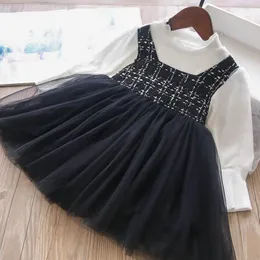 Vestidos de menina garotas de babados colarinho xadrez de um vestido por atacado, menina