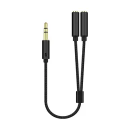 3,5 mm pleciony kabel rozdzielający audio do gniazda komputerowego 1 samiec do 2 samicy mikrofonu Aux Aux Cable Drut przewodowy