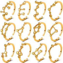 Dwanaście konstelacji otwiera pierścień osobowość moda student Boudoir wszechstronny pierścień konstelacyjny