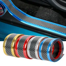 Car Stickers Anti Scratch Door Sill Protector Rubber Strip Carbon Fiber Threshold Protection Bumper Film Sticker Car Styling