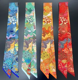 2023 fashion temperament silk scarf women's long shirt scarf headband tie bag scarf belt Horse printing scarf strip binding bag handle ribbon scarf 5x90cm