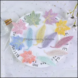 Hair Clips Barrettes Jewelry Maple Leaf Embroidery Patch Sewing Clothes Ironing Patchs Clothing Accessories Diy Hairpin Band Cloth Sticker