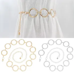 Pasy moda długa sukienka z frędzlami duży pierścień metalowy pasek paska paska okrągła