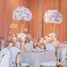 10pcs błyszczący złoty metal prosty moda wazon bankiet Garland Dekoracja kwiat stojak ślubny dom hotel