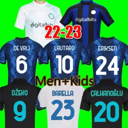 LAUTARO 21 22 23 camisas de futebol BARELLA CORREA ALEXIS BROZOVIC DZEKO ERIKSEN VIDAL MILAN tops 2021 2022 2023 camisa de futebol homens crianças kit conjuntos uniformes