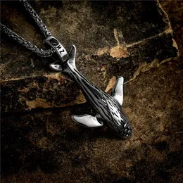 Pendant Necklaces Ocean Style Vintage Stainless Steel 52HZ Whale Link Chain Necklace For Men Women Lover Jewelry GiftsPendant