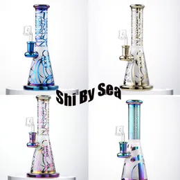 SHIP By SEA Rainbow Colorful Hookahs 9.29 Inch Beautiful Glass Bongs Showerhead Percolator Oil Dab Rigs Unique Water Pipes 14mm Female Joint With Banger