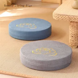 40×6cmヨガ瞑想PEPハードテクスチャ瞑想クッションバックレストピロー日本畳取り除き取り外し可能で洗える220402