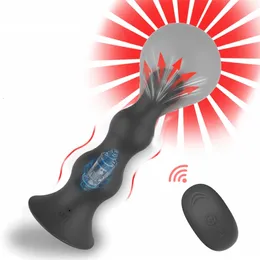 Masajera de juguete sexual Control remoto inalámbrico consolador inflable vibrador masculino masculino masaje massor de próstata anal tope juguetes de dilatator de anus para hombre homo homo