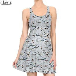 Frauen Kleid Zweige Muster 3D Gedruckt Mini Kleid für Mode Weibliche Casual Ärmellose Kleider Tank Kleid W220616