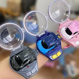 Bilklockor Tiktok Electric Childrens Mini Car Remote Control Arve Watches Cartoon Toy For Boy Baby Fashion Electronic Watches Kids Xmas Gift