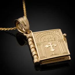 Hänge halsband religion kvinnor halsband guld färg öppnad helig bibel bok kristen judism katolisisme ortodox juvelrypendant