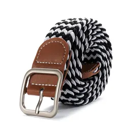 Belts Women's Holeless Wind Hundred Woven Belt Canvas Long Jeans GOLF Elastic Wide Trouser BeltsBelts