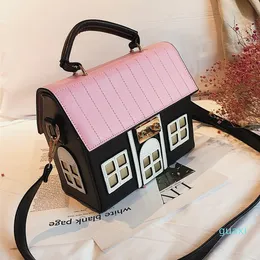 Evening Bags Personality House Shaped Leather Women Handbags Fashion Creative Girl Messenger Crossbody Bag Shoulder Bolsa Fesmall Na