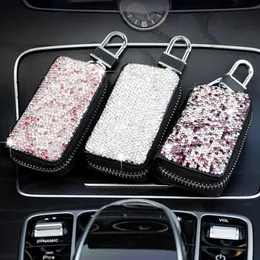 Universal Crystal Key Case Wallet Leather Bling Key Chains Fashion Housekeeper Holders Luxury for BMW Accessories