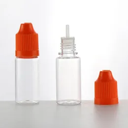 empty 3ml 5ml 8ml 10ml clear PET long thin tip plastic dropper bottles with childproof resistant cap