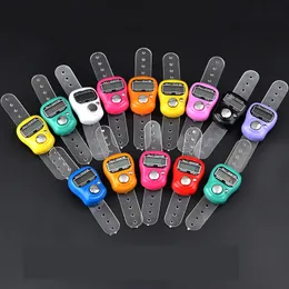 Mini Handhåll Band Tally Counter LCD Digital skärm Fingerring Elektronik Head Count Buddha Elektronisk Counter Multicolor