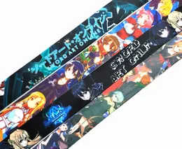 10PCSソードアートオンライン漫画アニメラニードキーチェーンネックストラップキーカメラIDカード携帯電話の弦ペンダントパーティーギフトの好意アクセサリースモールコールセール