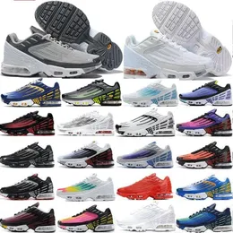 2022 TN Plus 3 نساء أحذية الجري المضبوطة باللون الرمادي الأبيض OG الأسود Light Bone Laser Blue Green Aqua Rainbow Red TNS Trainers TN3 Runners Sweets Sneakers