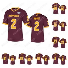 MCeoC202 91 Deron Irving-Bey Central Michigan Chippewas 2 David Moore 10 Quinten Dormady 27 Antonio Brown 84 Bailey Edwards NCAA-Fußballtrikot