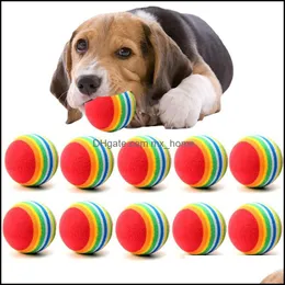 Diameter 35Mm Interesting Pet Toy Dog And Cat Toys Super Cute Rainbow Ball Cartoon Plush Drop Delivery 2021 Supplies Home Garden H031Z