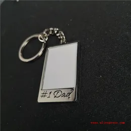 subl metal no 1 dad blank keychains key ring for Father's Day transfer blank diy materials 15pcs/lot 220516