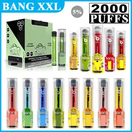 Bang XXL Dispositivo de cigarrillos Vape Pen E de 800 mAh Batterys 6ml vainas Vapores pre-rellenados 2000 Huffs 30 colores 6% 2% de resistencia vs Flex Elux Legend