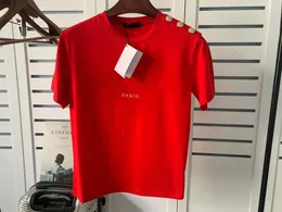 Heren T -shirtontwerper Shirts For Man Designer Woman Woman T -shirt Dameskleding Kort Mouw Zwarte Zomer Red Hip Hop Polo met kralen Letter T -shirt Katoen Crew Neck