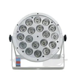 Düz 18 adet LED Par RGBW 4in1 RGBWUY 6IN1 Sahne Yıkama Etkisi Kontrol Uzaktan DMX512 DJ Ekipmanları KTV Temizle Bar Eğlence Lambaları