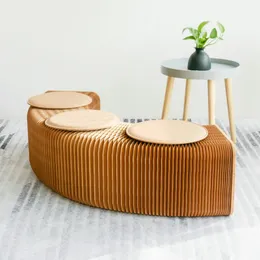 Dekorativa föremål Figurer Moderna design Accordion Folding Paper Stool Sofa Chair Home Kraft BenchDecorative