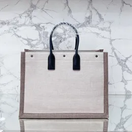 Vrouwen designer tassen winkelen Rive Gauche tote tas zomer strand linnen handtas grote gedrukte handtassen vrouwen schouder canvas tassen ontwerpers