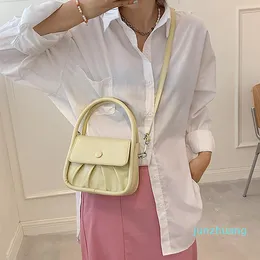 Shoulder Bags Summer Ladies Small Messenger Bag Solid Color Wallet Handbag Fashion Design Female Fold Leather BagShoulder 2022