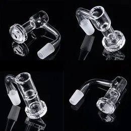 10mm 14mm Male Joint Quartz Banger For Hookahs Smoking Colorful Banger With Marble Nails Flat Terp Slurper Beveled Edge Glass Bongs Dab Oil Rigs GQB27