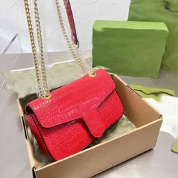 Omuz Çantaları Timsah Desen Crossbody Çantalar Kadın Deri Tasarımcı Çanta Kadın Altın Zincir Eşleme Eski Çanta Çantalar 220714