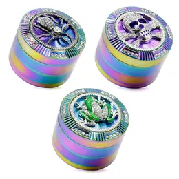 3 Shapes Concave Herb Grinders 52mm diameter Smoking Accessories With Unique Logo 4 Layers 4 Specifications Zinc Alloy For Glass Bongs