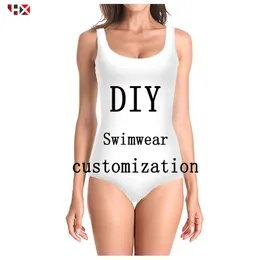 Sexy Ladies Swimsuit 3D Print DIY Personalized Design Tight Swimwear Image P o Star Singer Anime Harajuku 1 pc 220708gx