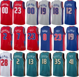 طباعة مدينة كرة السلة الكلاسيكية الطبعة Cade Cunningham Jersey 2 Jaden Ivey 23 Killian Hayes 7 Saddiq Bey 41 Cory Joseph