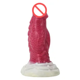 Riesiger Dildo, flüssiger Silikon-Anal-Butt-Plug für weibliches Fantasy-Sexspielzeug mit Sauger-Penis zum Masturbieren