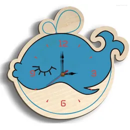 Zegary ścienne Kreatywne drewniane drukowanie przedszkola wielorybów.