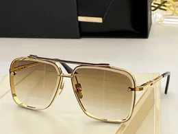 Designermode von Dita, coole Sonnenbrille, Luxus für Damen und Herren, hochwertige, quadratisch getrimmte Metallsonnenbrille, Mach Six, großer übergroßer ovaler Rahmen, ADKC