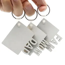 2022 Sublimação Em branco Keychain de madeira Pingente de trânsito de calor de dois lados chaveiros Decoração Keyring DIY Presente