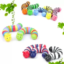 精神圧の子供たちの教育救済のおもちゃF0420を放すことができる虹のカタツムリのスラッグキャタピラーのおもちゃ