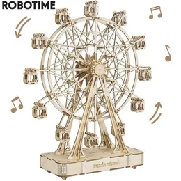 Robotime Rolife 232 Stück drehbares DIY 3D-Riesenrad, Holzmodell, Baustein-Bausätze, Montagespielzeug, Geschenk für Kinder und Erwachsene, TGN01 220815