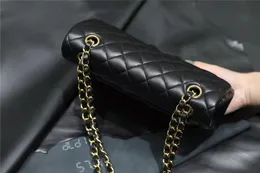 7a Top Designe Custom Luxury Brand Handbag Channel Women's Bag 2022 Läder Guldkedjan Crossbody 2,55 cm svartvitt rosa nötkreaturklipp Sheep -skinn axel med Boxh